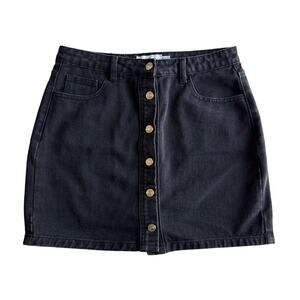 NEW Petal and Pup Black Denim Mini Skirt Womens Size 6